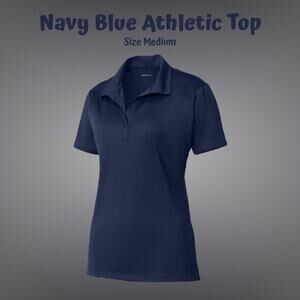 Ladies Navy Blue Sport-Tek Sport-Wick Active Polo Shirt Top Size Medium